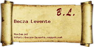 Becza Levente névjegykártya